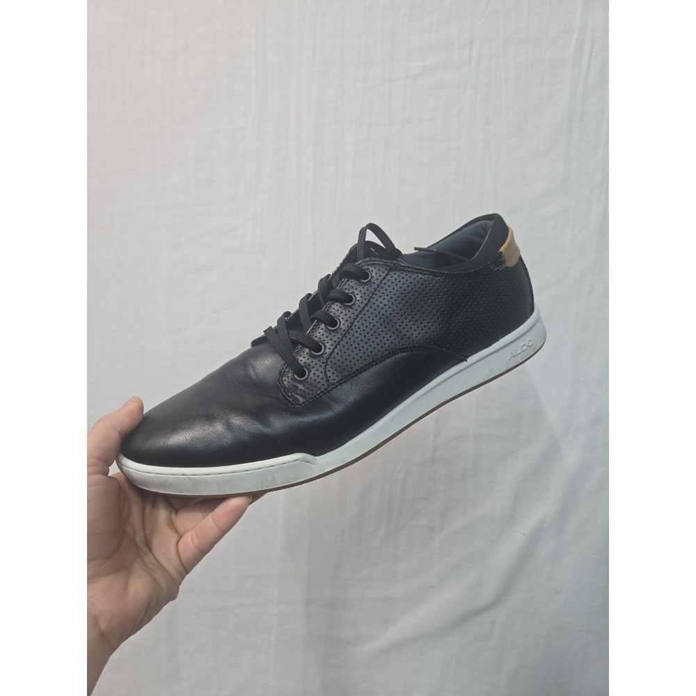 Aldo Men's Shoes Black White Vilasen Oxford Size 10 Lace Up Perforated